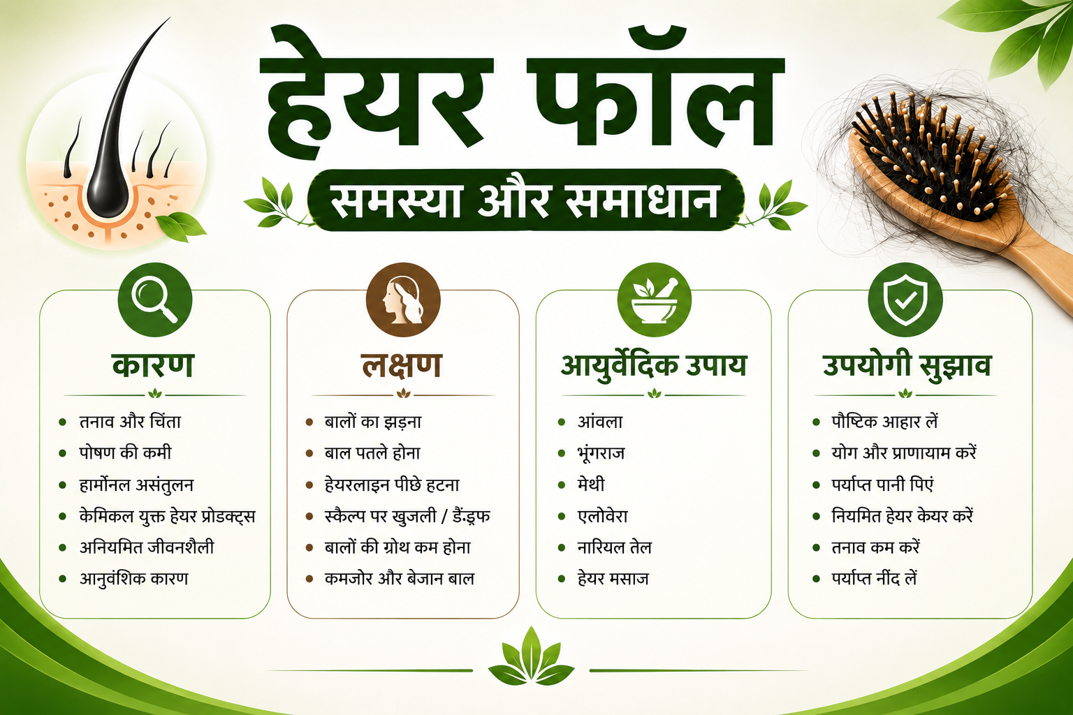 Hair Fall Problem Solution In Hindi Karan Lakshan Ayureda Upay